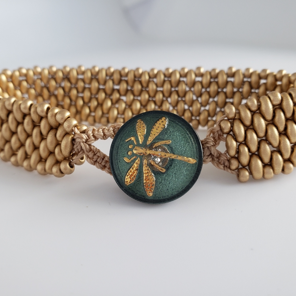 Hand woven beaded bracelet